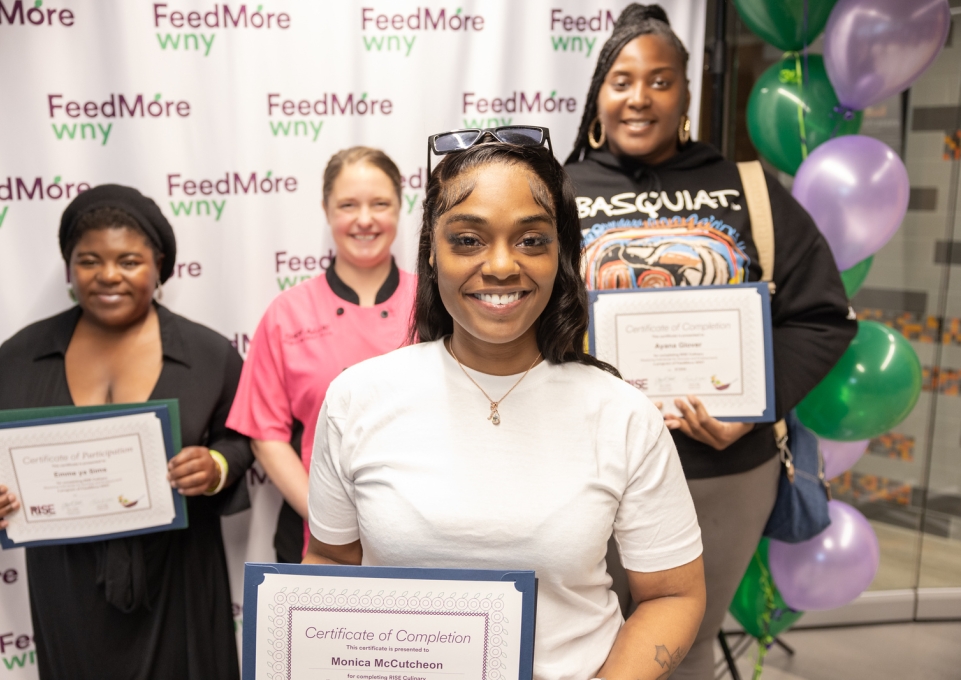 Graduates of FeedMore WNY's RISE culinary program